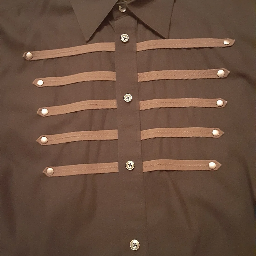 Men's Military-esque Dress Shirt - Picture 2 of 10